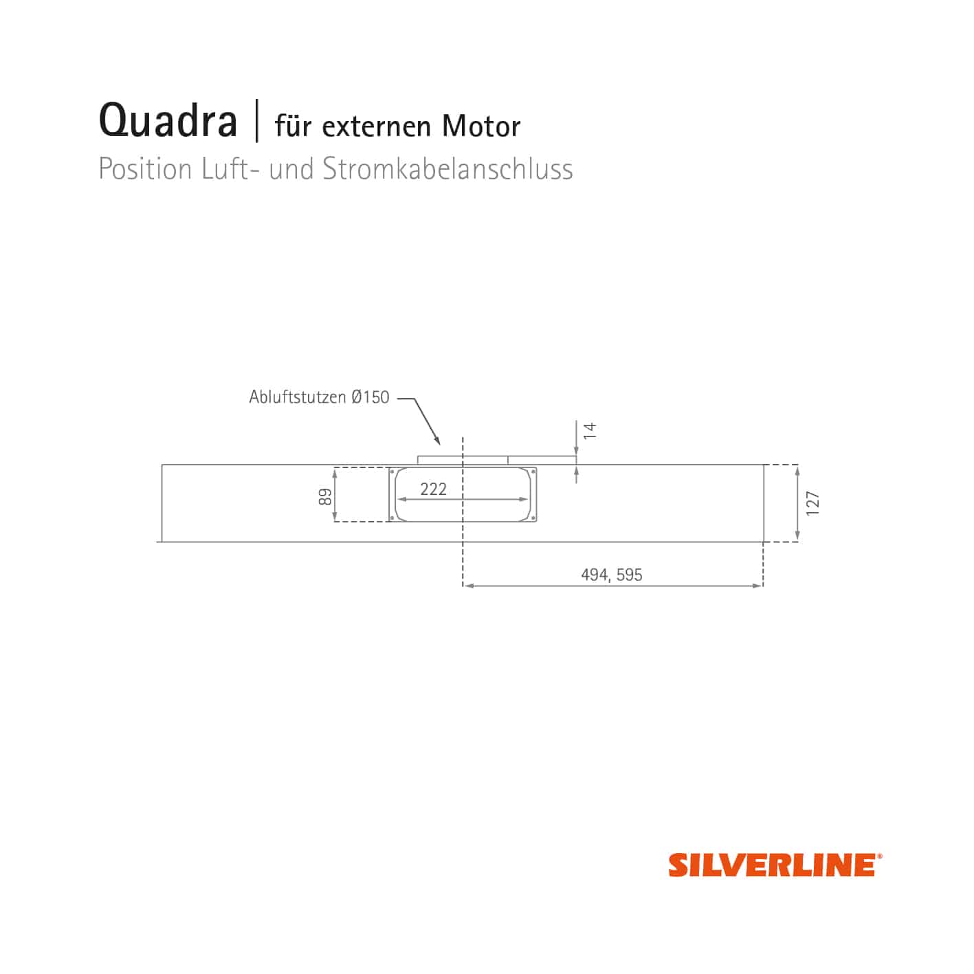 SILVERLINE QUD 124 S Quadra Deckenhaube//Dunstabzugshaube//Inselhaube 120 cm//C